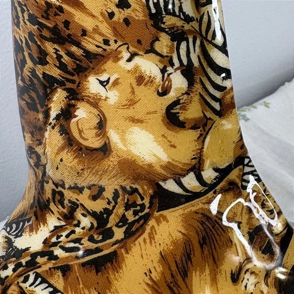 Vintage JBD Patchworks Mixed Animal Print Ceramic Giraffe Figurine